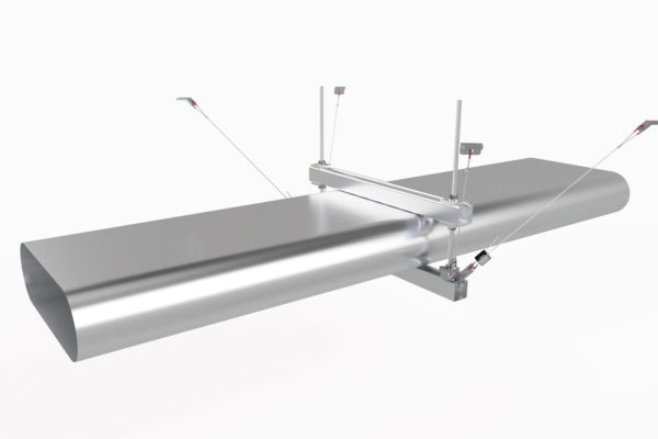 Zip-Clip Atlas 4-way seismic bracing of flat-oval ductwork