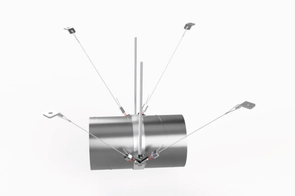 Zip-Clip Atlas 4-way seismic bracing of spiral ductwork