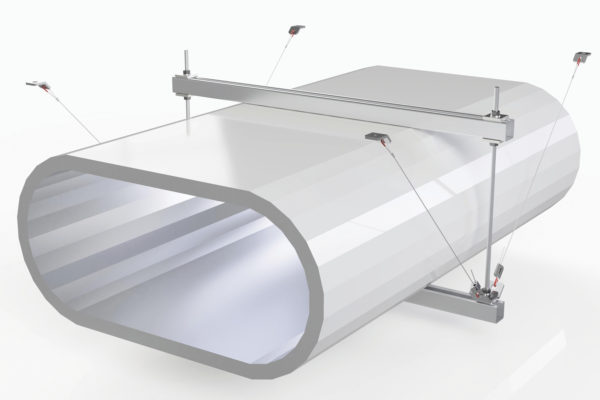 Zip-Clip Atlas longitudinal seismic bracing of pre-insulated ductwork