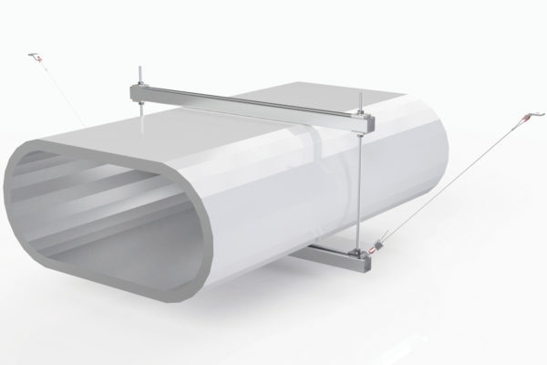 Zip-Clip Atlas transverse seismic bracing of pre-insulated ductwork