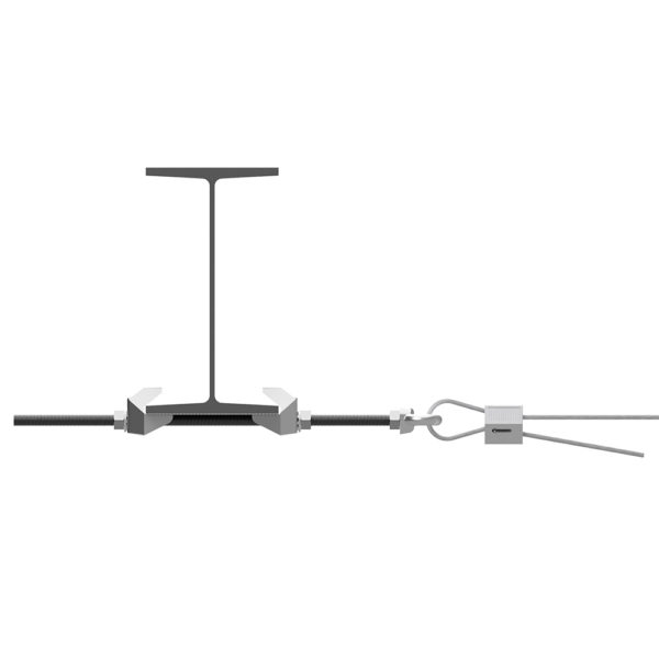 Installed CT4 catenary fixing/anchor